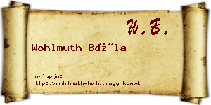 Wohlmuth Béla névjegykártya