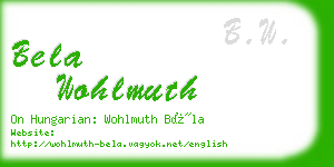 bela wohlmuth business card